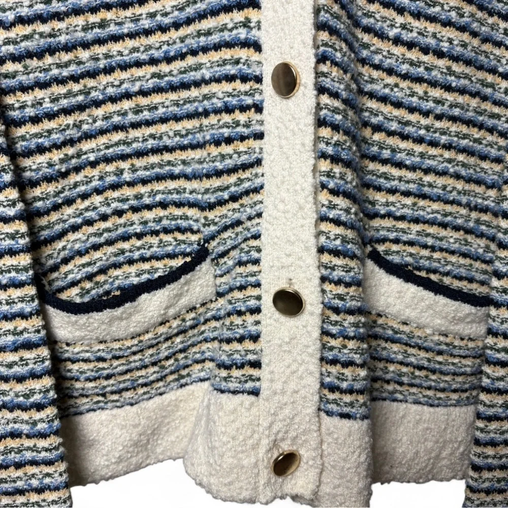 Liz Claiborne Striped Knit Cardigan Sweater XXL Preppy